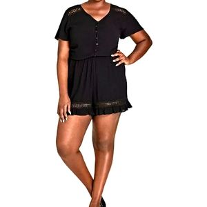 Embroidered Hem Romper